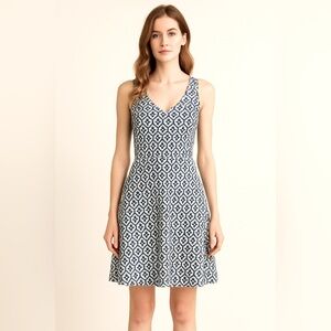 Altar’d State Nautical Fit Flare Skater Dress Knit Preppy Retro M coastal summer